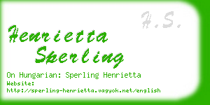 henrietta sperling business card